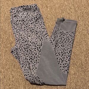 Varley purplish grey and Black Leopard Print Leggings